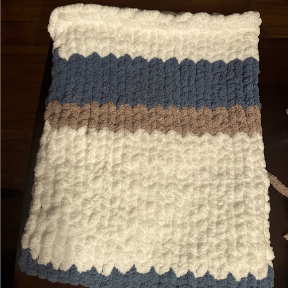 Hand knitting chenille throw . - Picture 1 of 1